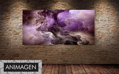 Hermoso cuadro efecto de Humo tonos Purpuras ideal para decorar y dar estilo a tu alcoba o habitación 2505