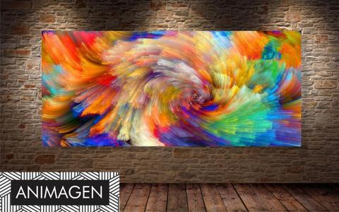 Moderno cuadro Giro de Color efecto espatulado ideal para decorar los espacios de tu alcoba o habitación 2504