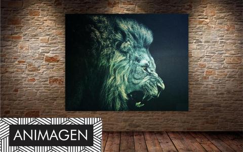 Moderno cuadro efecto espatulado León Monocromático ideal para decorar los espacios de tu alcoba o habitación 2511