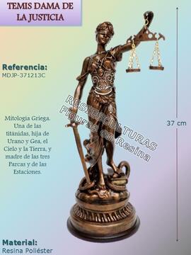 Dama De La Justicia 37cm Temis Figura en Resina Regalo Ideal Abogado