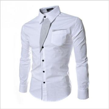 Camisa Slim Fit Hombre Manga Larga Promocion