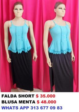 falda short talla 8 negra larga