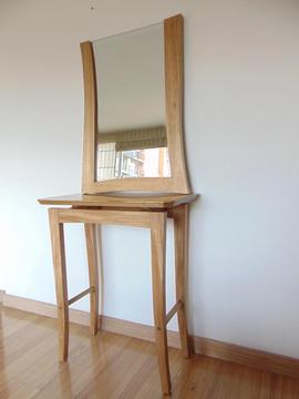 Mesa de consola con espejo en madera