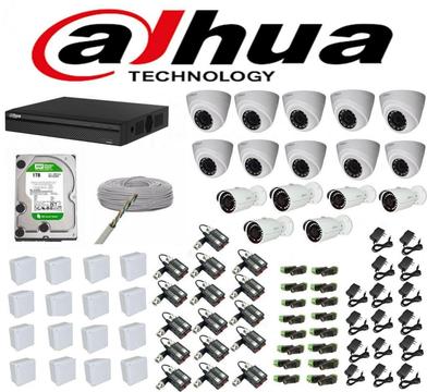 Kit Cctv Combo de 16 Camaras de seguridad Dahua 1 Megapixel HD Con Todo Para Instalar. NUEVO. TIENDA EXONICA