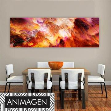 Hermoso cuadro Arena efecto oleo tonos rojizos ideal para decorar los espacios de tu sala o comedor 2890