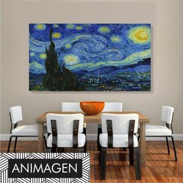 Hermoso cuadro Noche Estrellada de Van Gogh ideal para decorar y dar estilo a los espacios de tu sala o comedor 2898