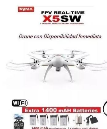 NUEVO Drone Syma X5sw Fpv Rc 2.4g 6ejes Cámara Wifi 2mp Giro 360°