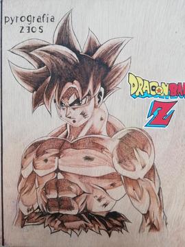 Goku en pirografía venta de dibujo artístico