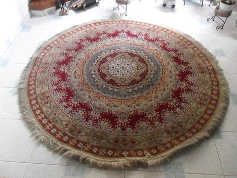 Tapete redondo 1,80 de diámetro tipo persa lana natural