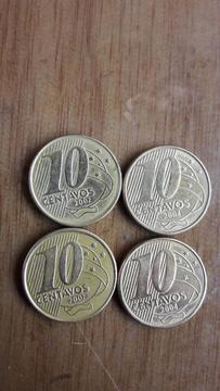 Vendo 4 Monedas de 10 Centavos de Brazil