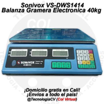 Balanza Gramera Electronica Negocio Revuelteria 40kg Sonivox VSDWS1414 12100M0V.P70 R0272