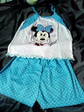 Pijama short para dama Minnie azul talla L