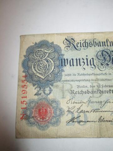Billete alemán 1914 20 marcos