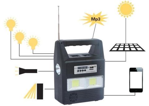 Sistema Lámpara De Emergencia Con Luz Solar Hogar Con Radio Mp3 ENVIO GRATIS