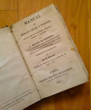 LIBRO ANTIGUO MEDICINA FORENSE