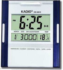 Reloj Pared Kadio Digital Kd3810 Hora Fecha Alarma Termometr