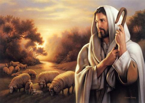 Cuadro bonito Jesús el pastor y las ovejas