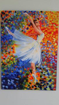 Pintura bailarina. Oleo sobre lienzo con espatula 50x70cm