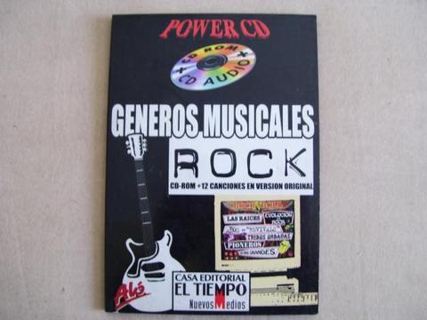 GÉNEROS MUSICALES ROCK CD con 12 Canciones en versión Original CD Interactivo con la historia del Rock