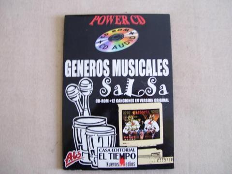 GÉNEROS MUSICALES SALSA CD con 12 Canciones en versión Original CD Interactivo con la historia del Salsa