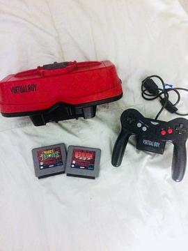 Nintendo Virtual Boy con Mario Tennis y Red Alarm