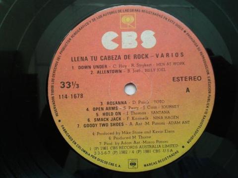 LP Llena Tu Cabeza De Rock Vol. I en Inglés. Varios