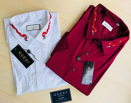 Camisas Gucci Blanca Y Roja Alta Calidad