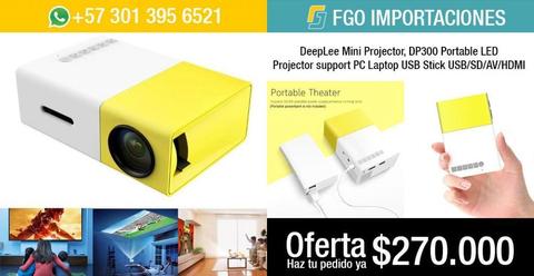 DeepLee Mini Projector, DP300 Portable LED Projector support PC Laptop USB Stick USB_SD_AV_HDM