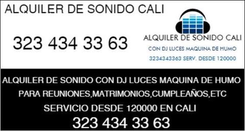 3234343363  ALQUILER DE SONIDO SERVICIO DESDE 120000 PARA FIESTAS CON DJ DISCOMANO LUCES MAQUINA DE HUMO HORA LOCA