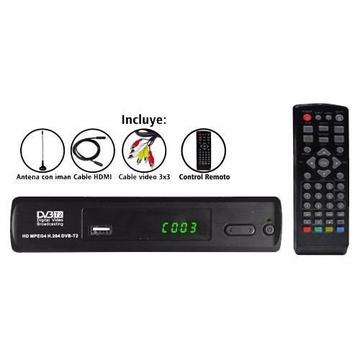 Combo TDT Full HD, Con Antena, Cable HDMI, Cable RCA, Puerto USB y Control Remoto, Decodificador, Nuevos, Garantizados