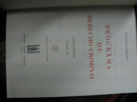 Libros Programa de Derecho Criminal Carr