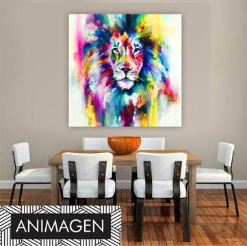 Hermoso cuadro León Pastel ideal para decorar tu sala o comedor 3524