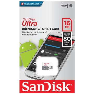 MEMORIA MICRO CD SanDisk 16GB 80mb/s** 100 ORIGINAL