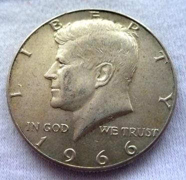 Moneda de Usa Plata Medio Dólar de 1966