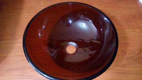 Lavamanos tipo bowl en vidrio templado