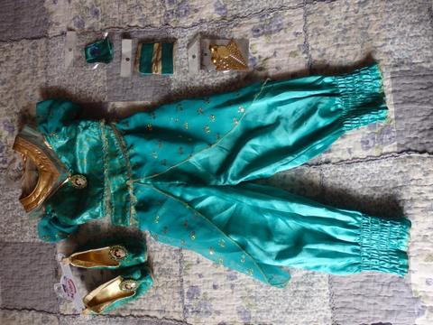 disfraz de princesa jazmin disney original talla 2 incluye zapatos