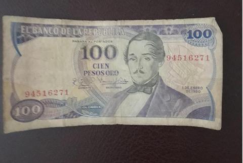 Billete cien pesos oro