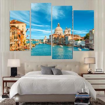 Elegante cuadro Cuatro Paneles ideal para decorar tu alcoba o habitación 4112