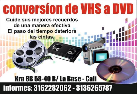 Conversión de cintas de VHS, mini DV a DVD o usb