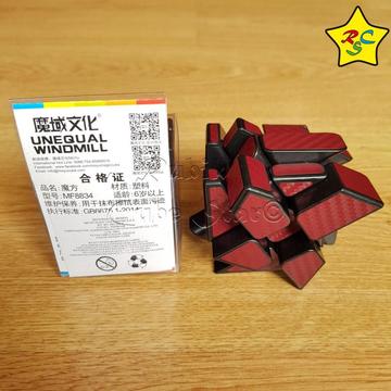 Cubo Rubik Windmill Unequal Mofang Jiaoshi 3x3 Rojo Vino