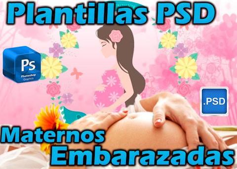 Plantillas PSD para Photoshop Maternas Embarazadas Maternidad Editables PNG SKU: 1013