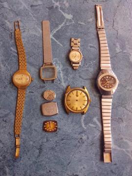 Lote de relojes suizos antiguos para reparación o repuestos