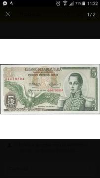 Billete de 5 Pesos de 1974
