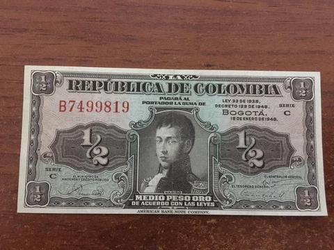 Billete de Medio Peso 18 de Enero 1948
