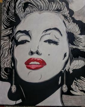 Cuadro Pintado en Oleo de Marilyn Monroe