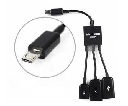 Doble Micro USB Host OTG Hub Adaptador de Cable de Alimentación para SAMSUNG S3 S4 TAB 7 8 Bo