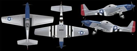 Avión eléctrico P51 Mustang 1,42m envergadura Great Planes