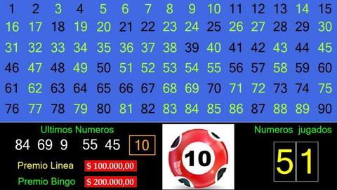 Programa de Bingo 90 balotas automatico, VFB Bingos Estandar