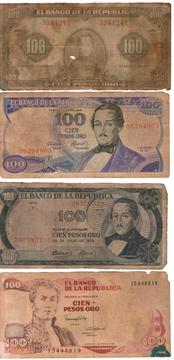 4 Billetes de 100 pesos