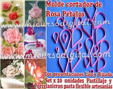 Cortadores de rosa para fondant y decoracion de tortas o